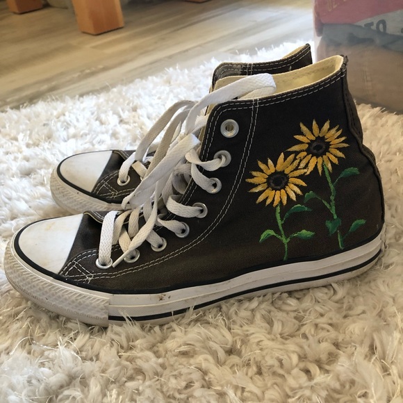 sunflower painted converse